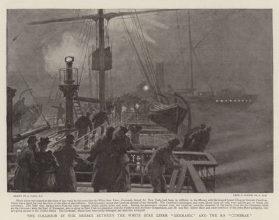 La Collision dans la Mersey entre le Liner White Star Germanic et le SS Cumbrae - Joseph Nash